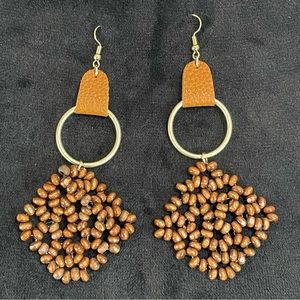 EUC - Lattice and Leather Pierced Earrings